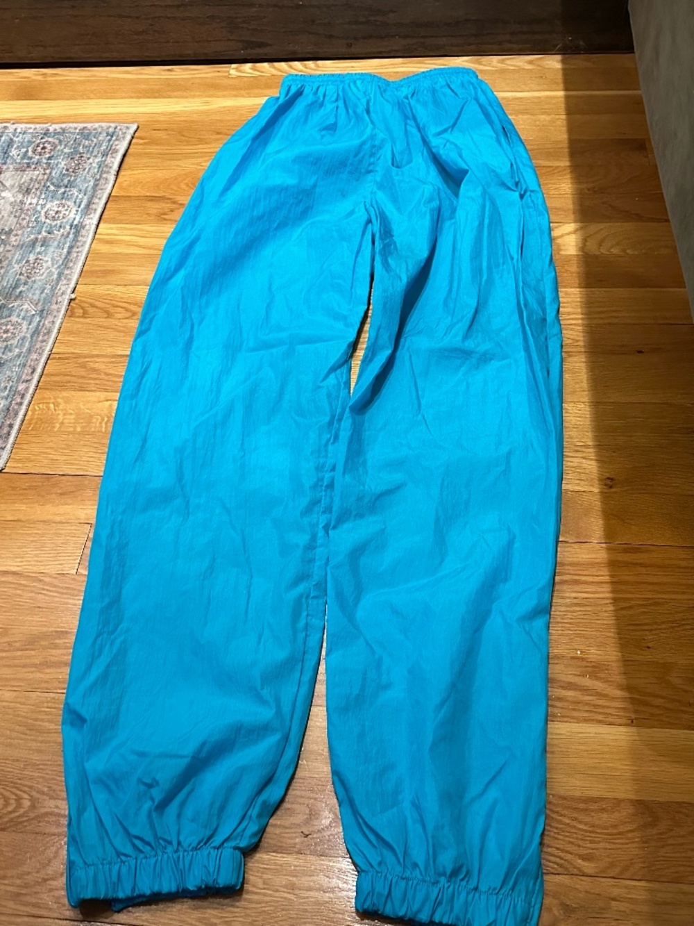 Pro Spirit Athletic Gear Teal Elastic-Waist Vintage Parachute Pants